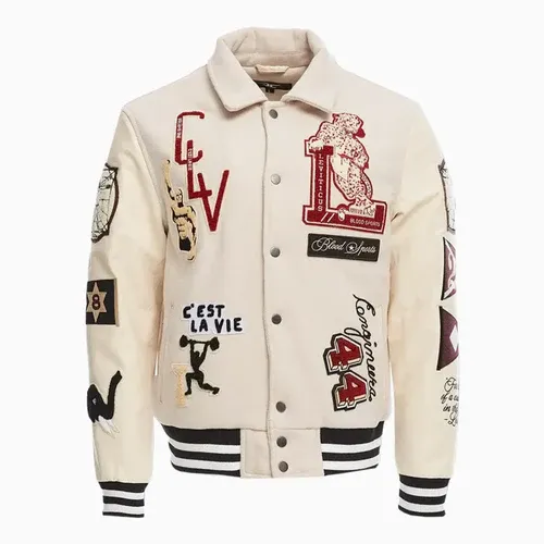 Jordan Craig Men's Carpe Diem Varsity Jacket ( Bone )
