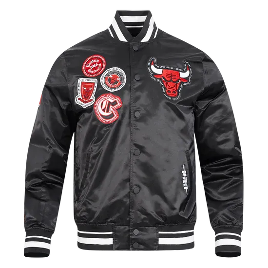 PRO STANDARD NBA CHICAGO BULLS DIY PICK STITCH MEN&#39;S RIB SATIN JACKET