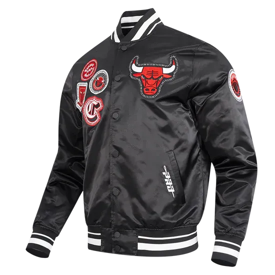 PRO STANDARD NBA CHICAGO BULLS DIY PICK STITCH MEN'S RIB SATIN JACKET