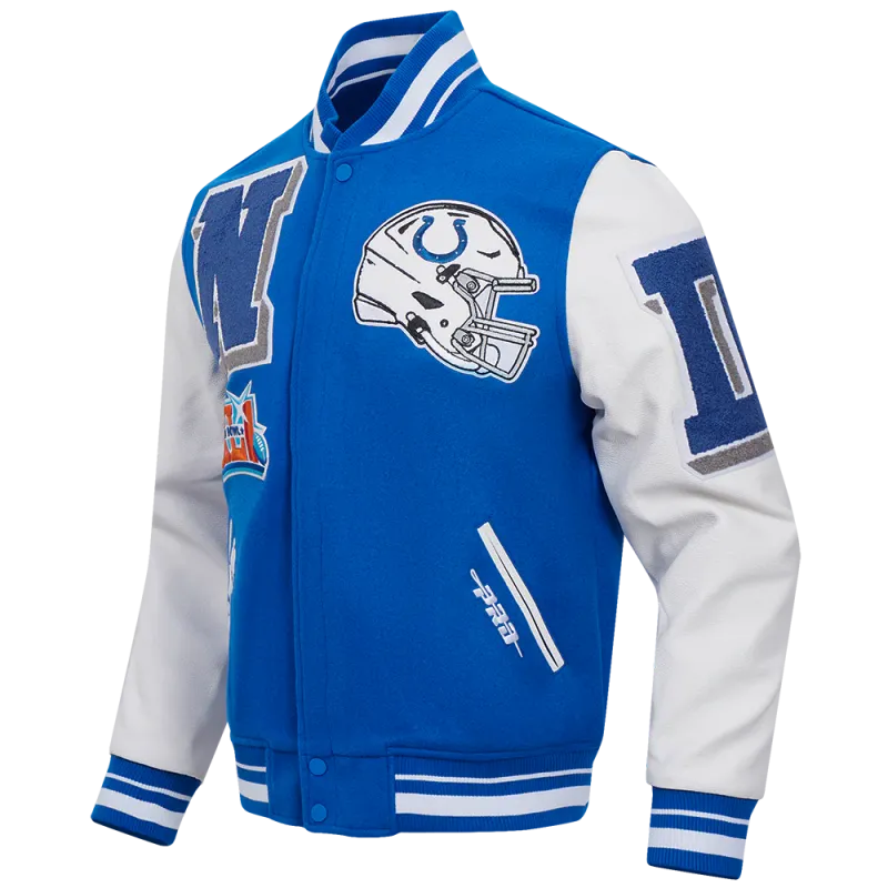 NFL INDIANAPOLIS COLTS MASHUP RIB WOOL MEN'S VARSITY JACKET 