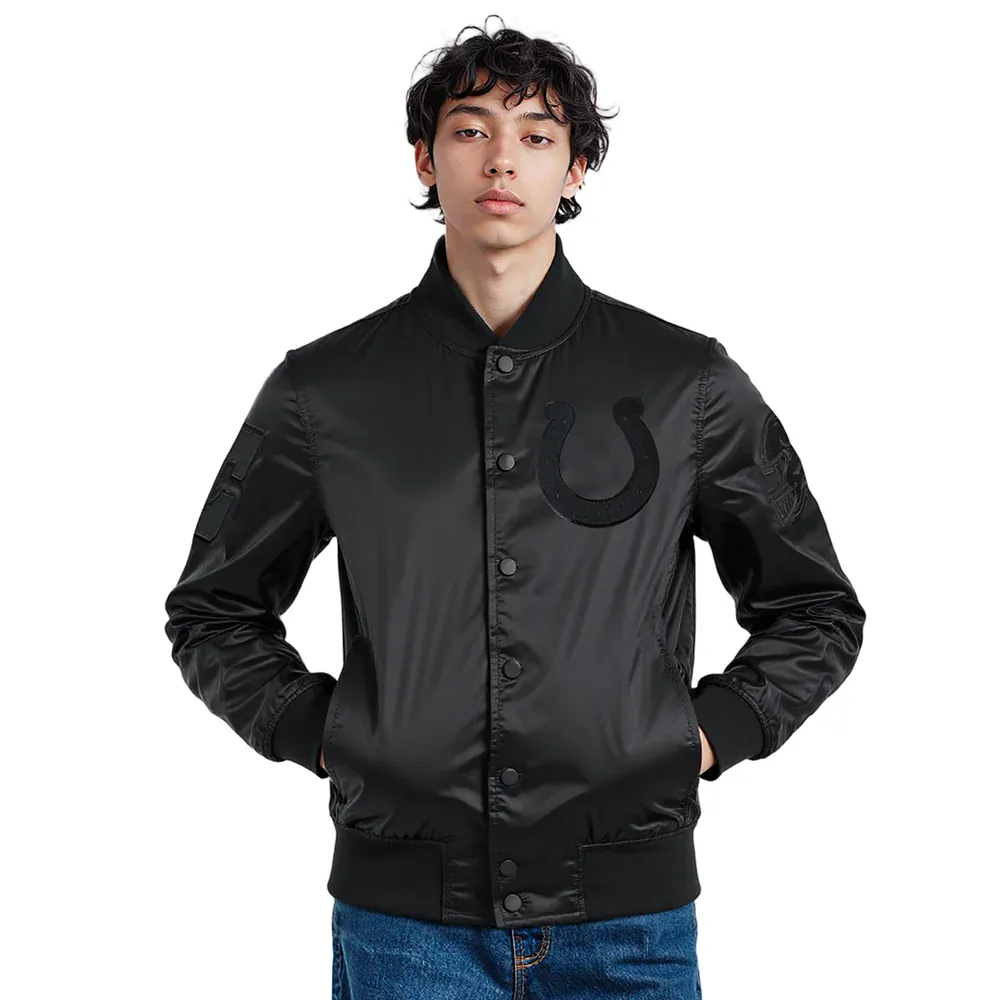 NFL INDIANAPOLIS COLTS TRIPLE BLACK SATIN JACKET 