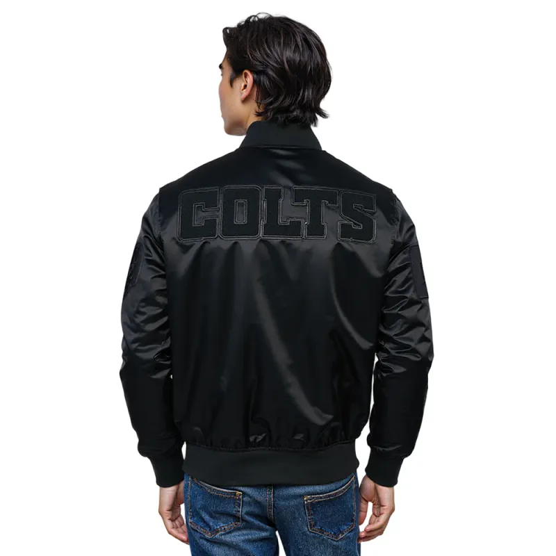 NFL INDIANAPOLIS COLTS TRIPLE BLACK SATIN JACKET 