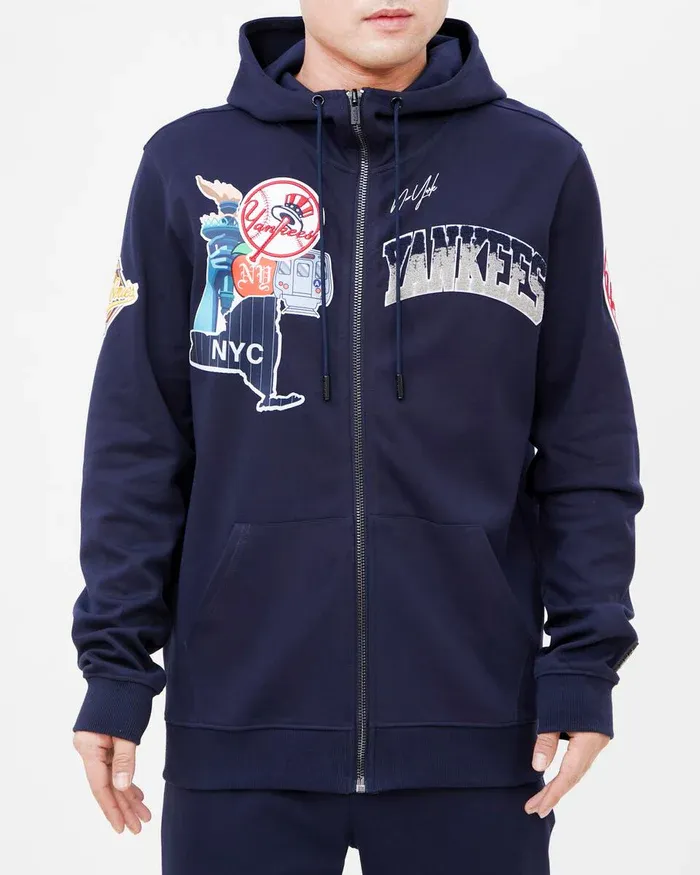 Pro Standard New York Yankees Home Town Logo Zipper Hoodie
