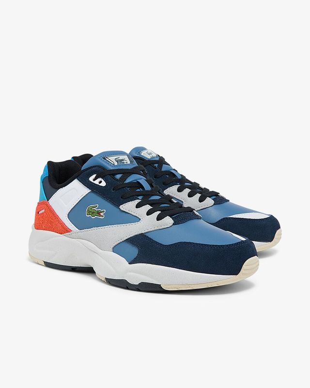 Lacoste Men's Storm 96 Lo Synthetic, Suede and Leather Sneakers