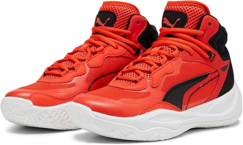 Puma Playmaker Pro Mid Basketball Shoes (Red Blast-Fiery Red)