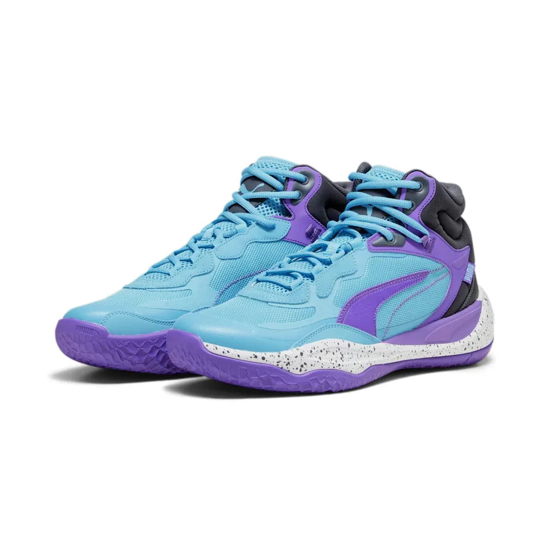 Puma Playmaker Pro Mid Basketball Shoes (Purple glimmer - Bright Aqua)