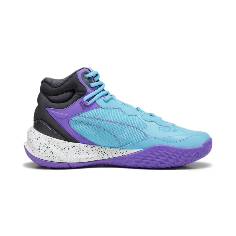 Puma Playmaker Pro Mid Basketball Shoes (Purple glimmer - Bright Aqua)