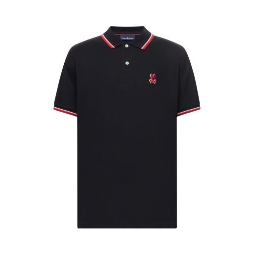 ridge pique polo-black, Color: BLACK, Size: 4