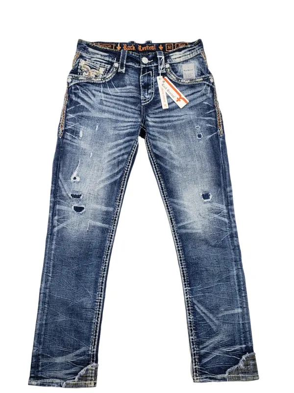 Rock Revival Mens Hawk A201 Alt Straight Jeans 