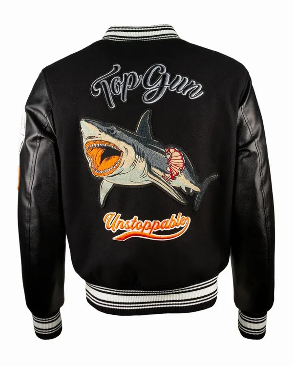 Top Gun Jacket - Shark Varsity - Black - TGJ2431