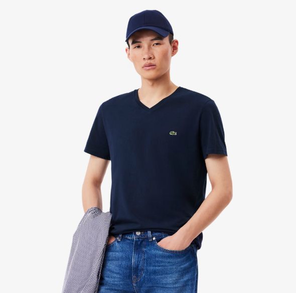Lacoste Lightweight Pima Cotton V-Neck T-Shirt