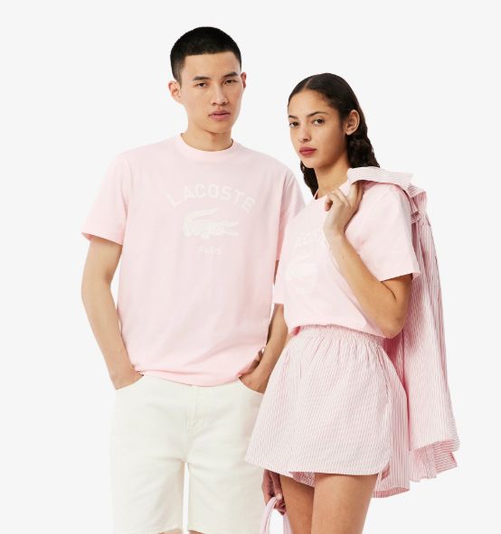 Lacoste Unisex Signature Print Cotton T-Shirt