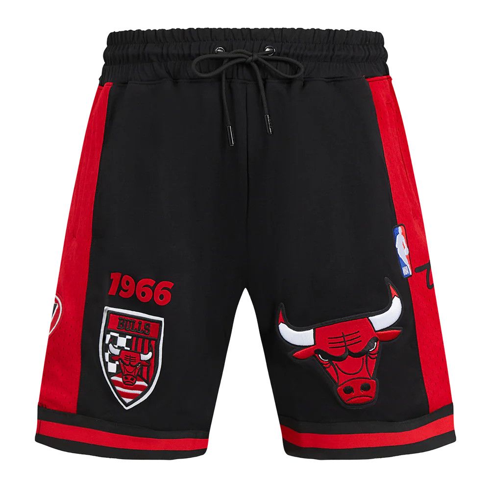 NBA CHICAGO BULLS FAST LANE DOUBLE KNIT 2.0 MEN'S SHORT , Color: BLACK/ RED, Size: S