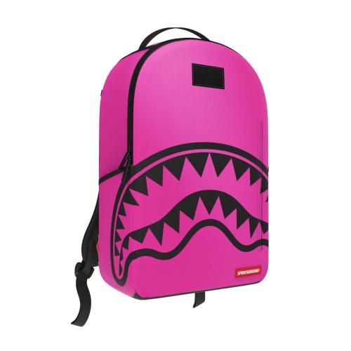 SPRAYGROUND SHARK CENTRAL WHITE STENCIL SHARK PINK NYLON BACKPACK, Color: ASSORTED, Size: ONE