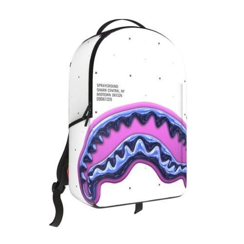 SPRAYGROUND SHARK CENTRAL LIQUID CHROME BACKPACK