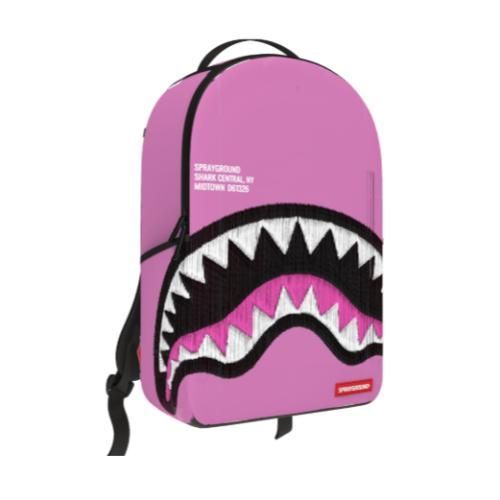 SPRAYGROUND SHARK CENTRAL PINK EMBROIDERED SHARK BACKPACK