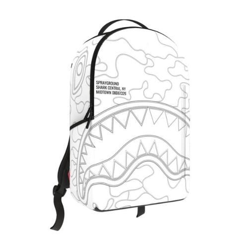 SPRAYGROUND SHARK CENTRAL CAMO CUT SHARK WHITE BACKPACK