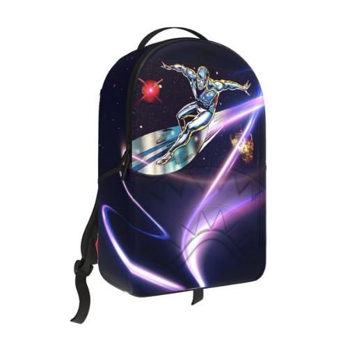 SPRAYGROUND MARVEL AVENGERS SILVER SURFER COMIC DESIGN COLLAGE WITH EMBOSSED SHARK BACKPACK, Color: ASSORTED, Size: ONE