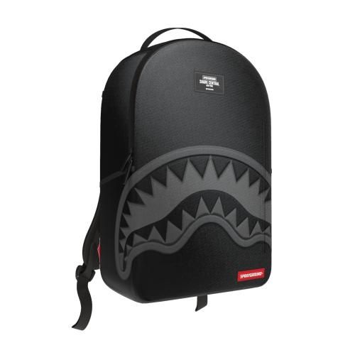 SPRAYGROUND SHARK CENTRAL BLACK NYLON GRAY EMBOSSED BACKPACK, Color: ASSORTED, Size: ONE