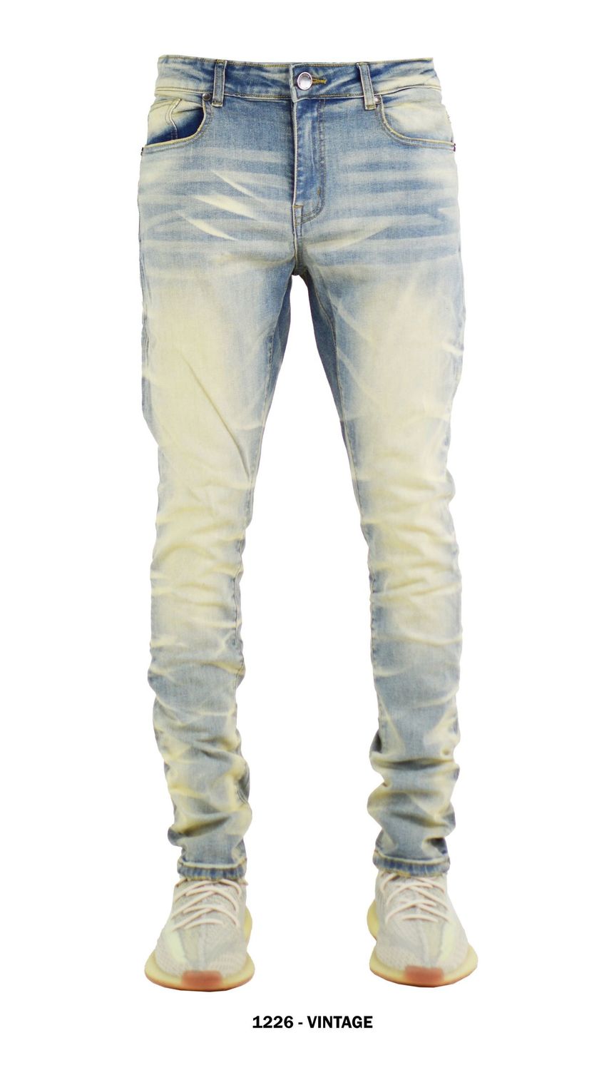 FOCUS JEANS CLEAN WASH SLIM DENIM, Color: VINTAGE, Size: 29