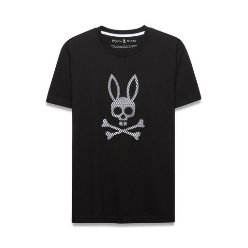 PSYCHO BUNNY STAN GRAPHIC TEE, Color: BLACK 2, Size: 4
