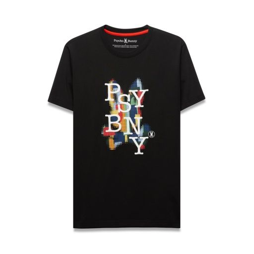 PSYCHO BUNNY WES GRAPHIC TEE, Color: BLACK, Size: 4