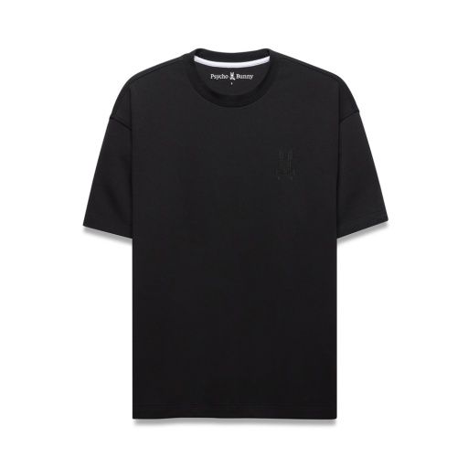 PSYCHO BUNNY FELIPE RELAXED HEAVY WEIGHT TEE, Color: BLACK, Size: 4