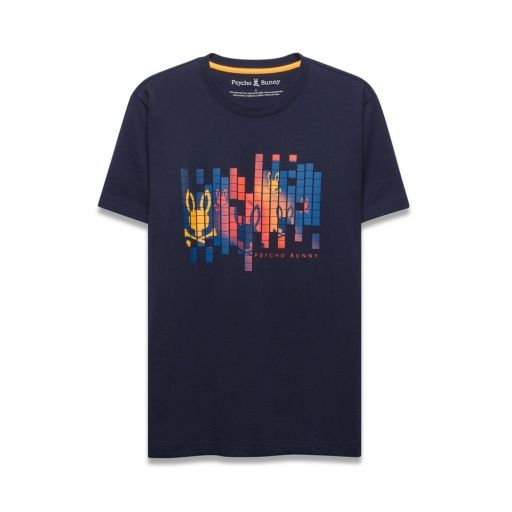 PSYCHO BUNNY ZANDER GRAPHIC TEE-BARITONE , Color: BARITONE BLUE, Size: 4