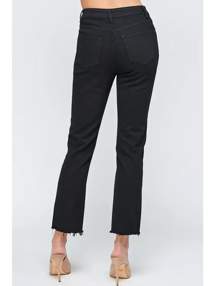 Crop Straight Leg 10, Color: Washed Black, Size: 30