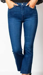 Crop Flare Jean, Color: Med Denim, Size: 24 -0