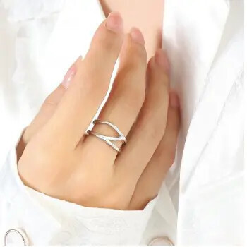 Asymmetrical Ring, Color: Gold Silver, Size: 7