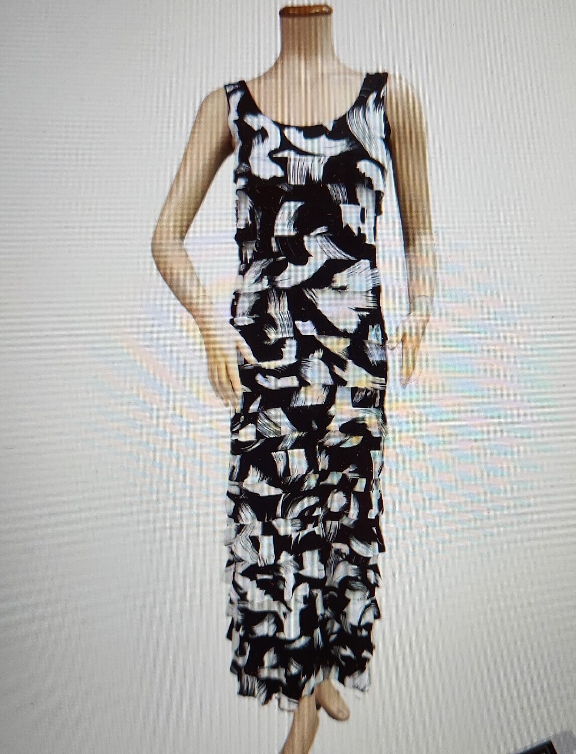Ruffle Maxi Dress, Color: Black, Size: Small
