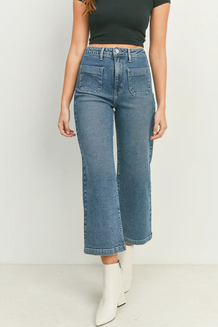 PatchPocket Wide Leg, Color: Lt Denim, Size: 24-0