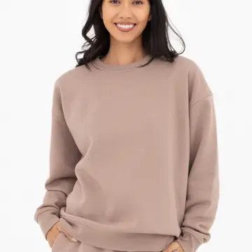 Fleece Sweatshirt, Color: Toast, Size: Small