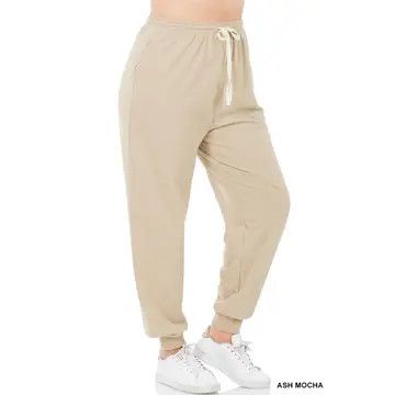 Jogger Pants w/Pocket, Color: Ashmocha, Size: 1X