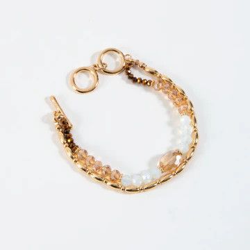 Glass Bead Bracelet, Color: Gold, Size: O/S