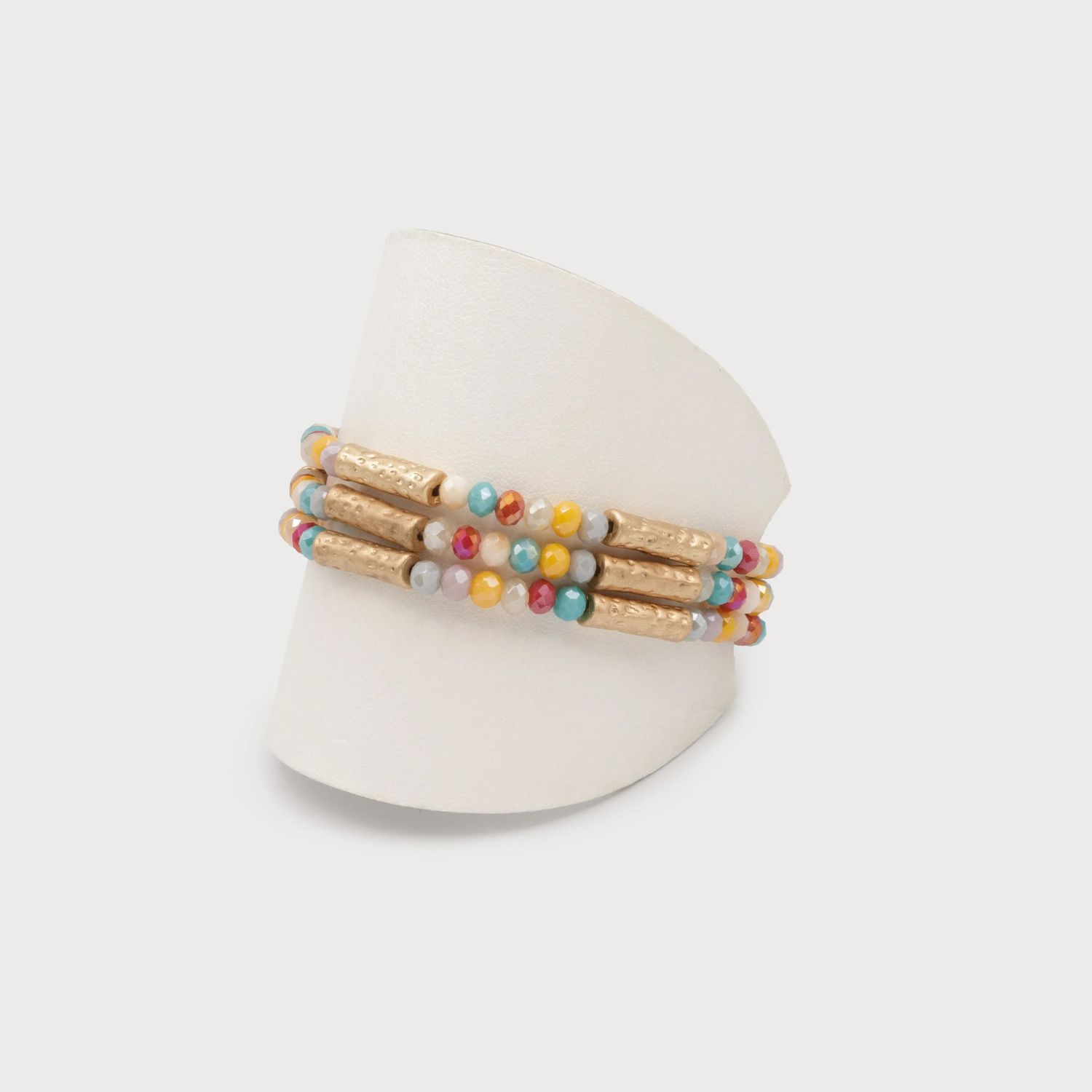 3 BR w/Glass Beads, Color: GLD, Size: O/S