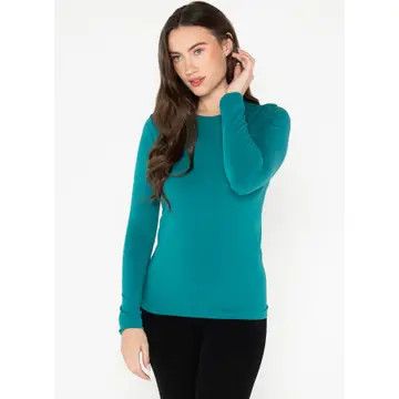 CEBT1020 LS Crew Top E, Color: Emerald, Size: O/S