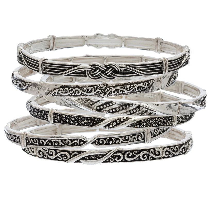 Silver Stretch Bracelet, Color: Silver, Size: O/S