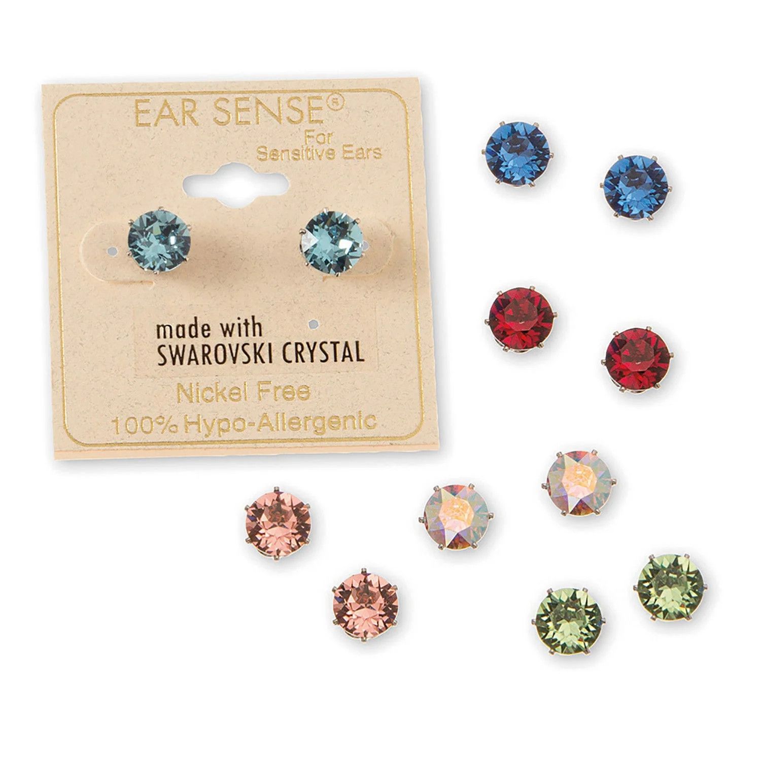 Faceted Color Stone ER, Color: Asst, Size: O/S