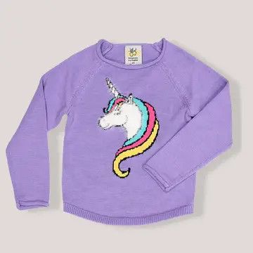 Unicorn Sweater, Color: True Lilac, Size: 2T