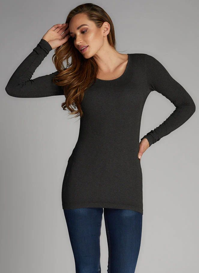 Bamboo L/S Tee, Color: H Black, Size: O/S