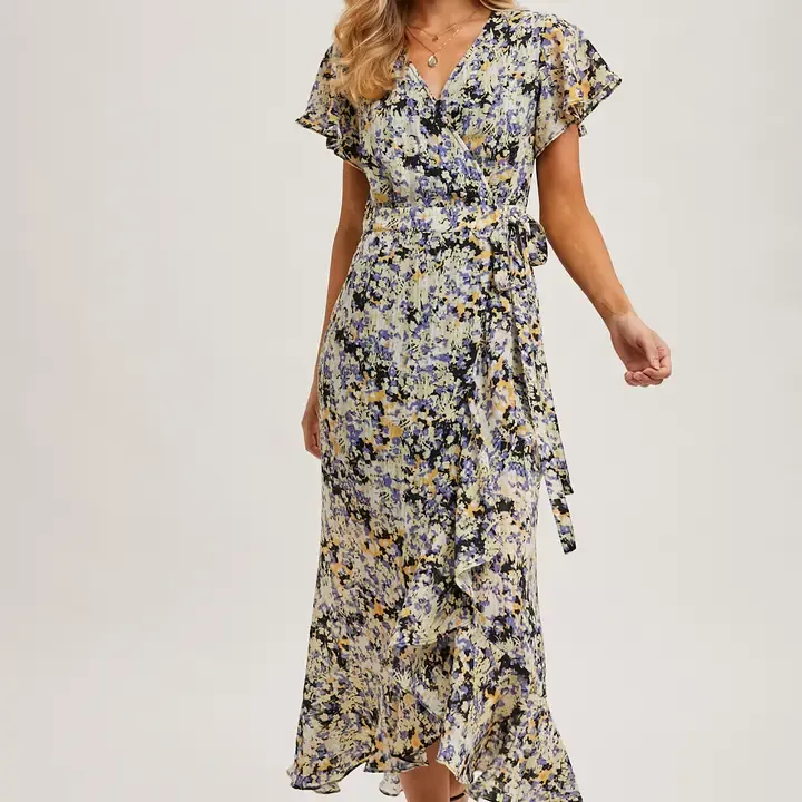 Print Wrap Dress