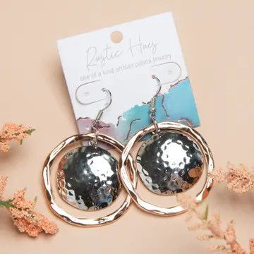 Rustic Disc Drop ER, Color: Copper/Sil, Size: O/S