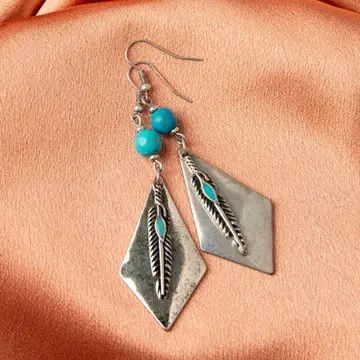 Feather Drop ER, Color: Silver, Size: O/S