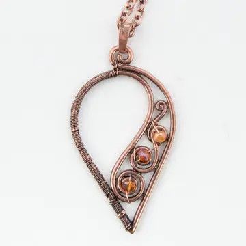 Wrapped Wire Pendant, Color: Copper, Size: O/S