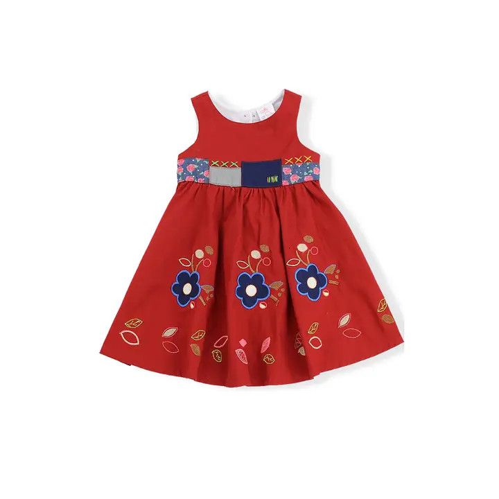 Applique Dress, Color: Red, Size: 2T