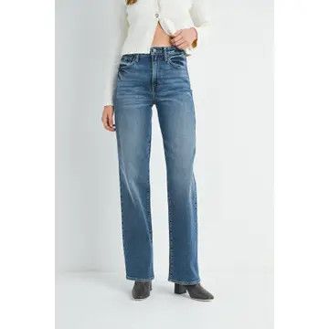 Long Length Straight Jean, Color: Denim, Size: 27-4