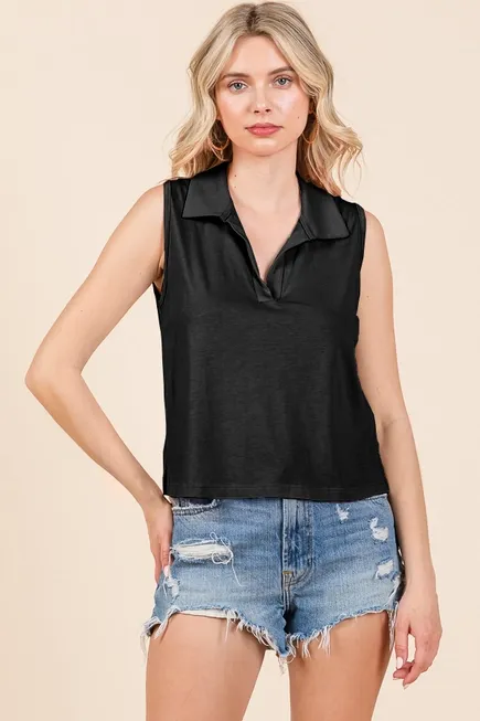 Crop Polo Tank