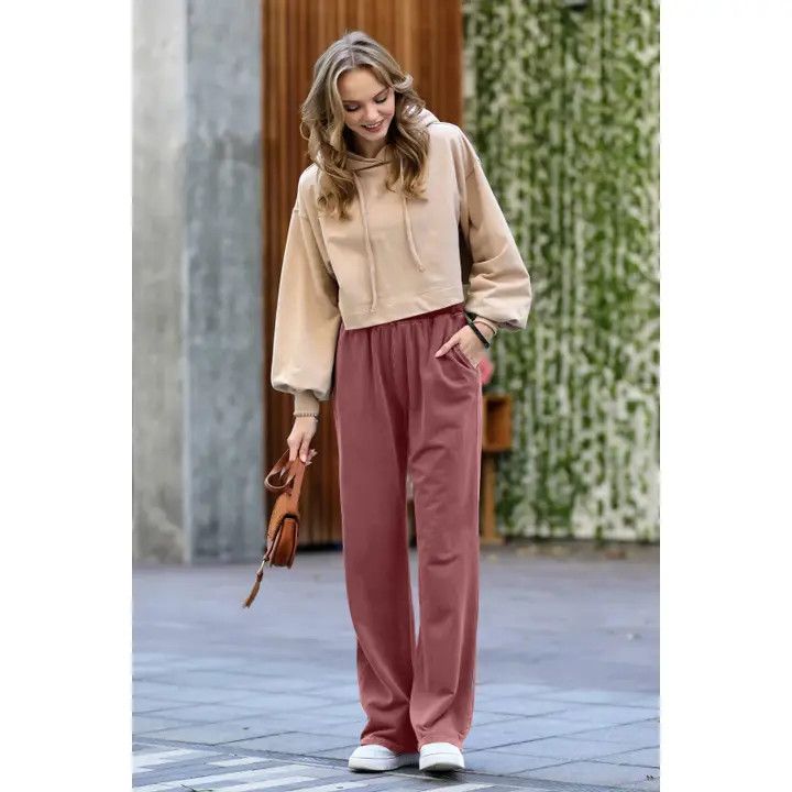 Lounge Pant w/Pockets, Color: Rust, Size: Small